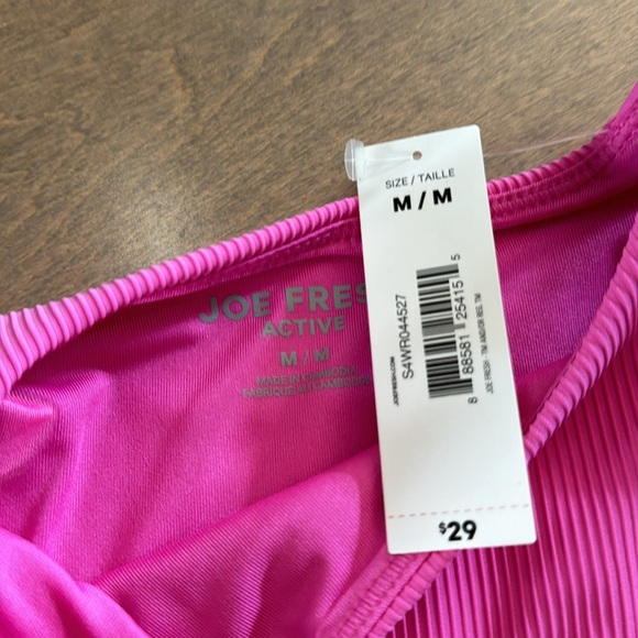 NEW! JOE FRESH • PINK ACTIVE CROP TANK - Picture 2 of 3
